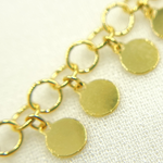 Load image into Gallery viewer, V73GP. Gold Plated 925 Sterling Silver Dangle Disc Chain