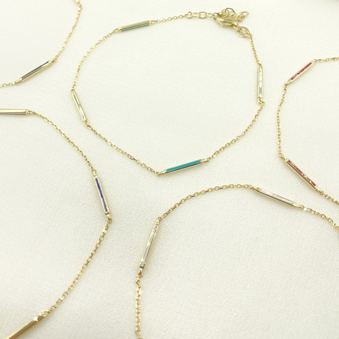 Solid Gold Enamel Bracelet