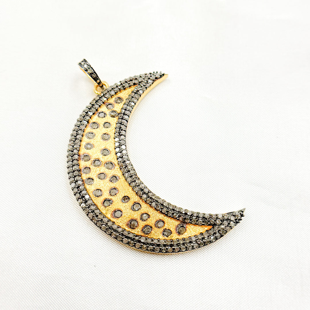 DP492. Diamond Sterling Silver Moon Pendant