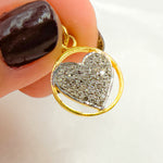 Load image into Gallery viewer, DC947. Diamond &amp; Sterling Silver Circle Heart Charm
