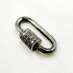 Load image into Gallery viewer, DC662. Diamond &amp; Sterling Silver Oval Carabiner Clasp
