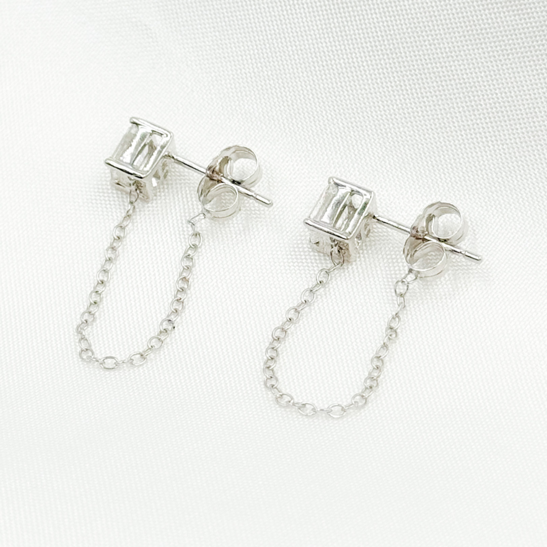 EFI52161. 14k Solid Gold Diamond Dangle Studs
