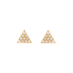Load image into Gallery viewer, EFC54162. 14K Solid Gold and Diamonds Triangle Studs