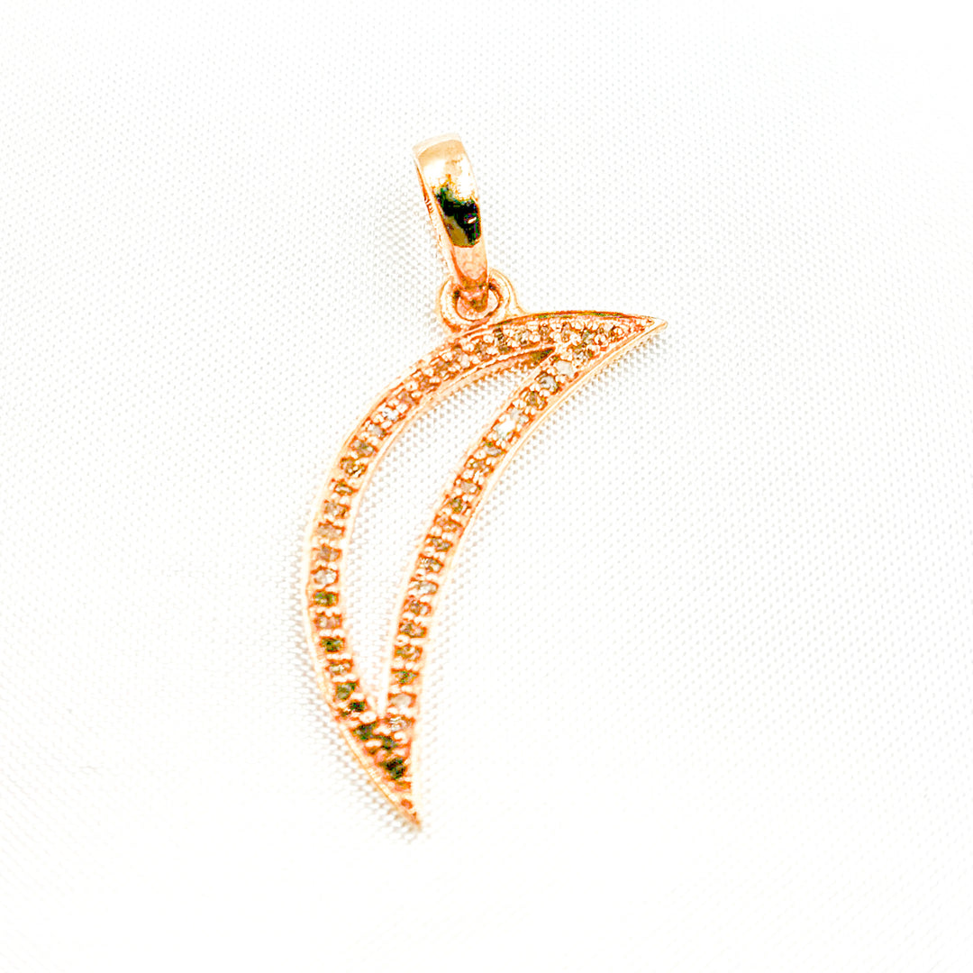 DC122. Diamond Sterling Silver Moon Pendant