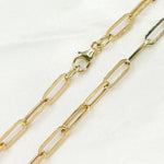 Load image into Gallery viewer, 568/697/G. 14K Yellow Gold Hollow Flat Paperclip Chain
