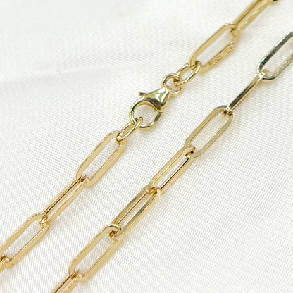 Shop Yellow Gold Hollow Flat Paperclip Chain