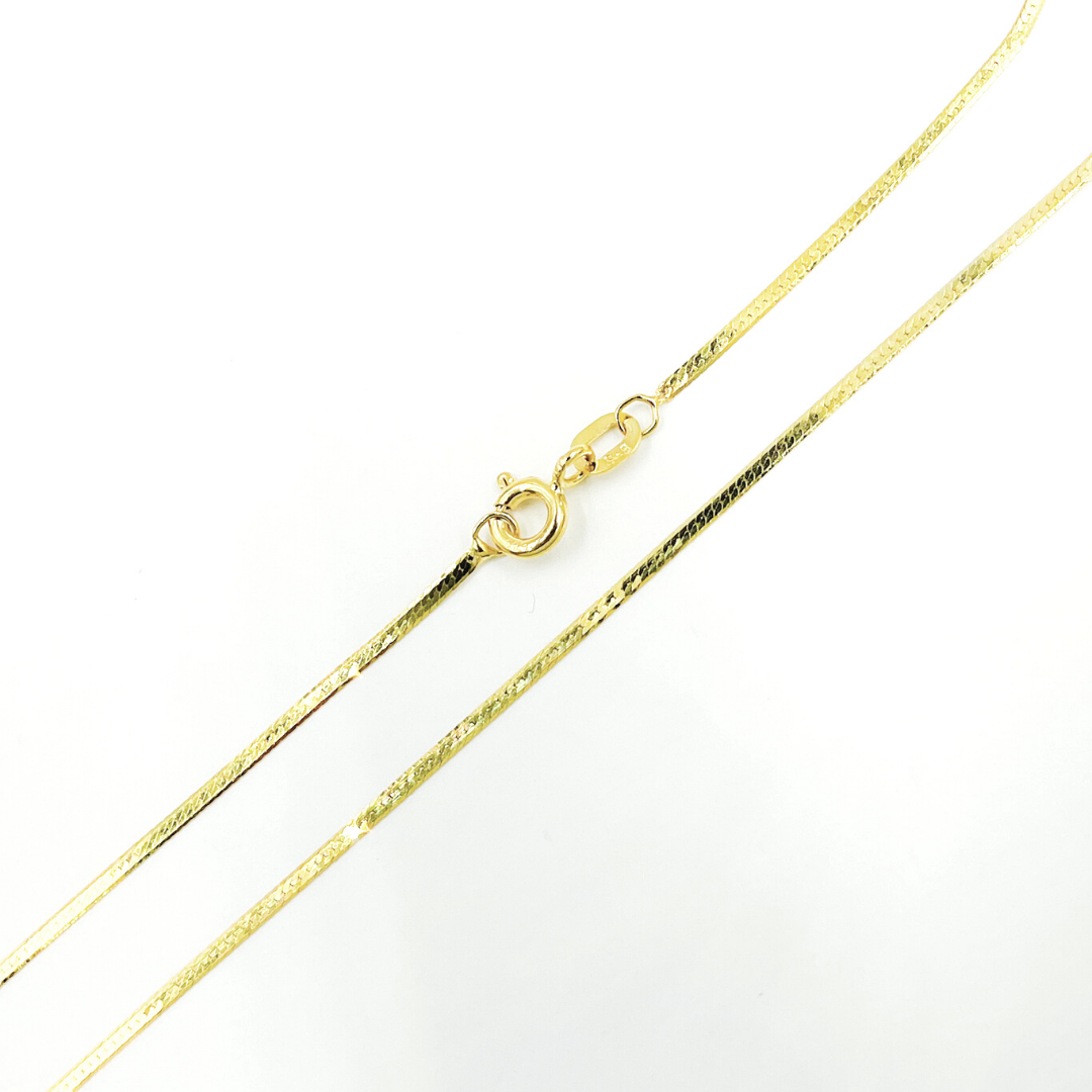 14K Solid Gold Diamond Cut Snake Necklace. 14K41