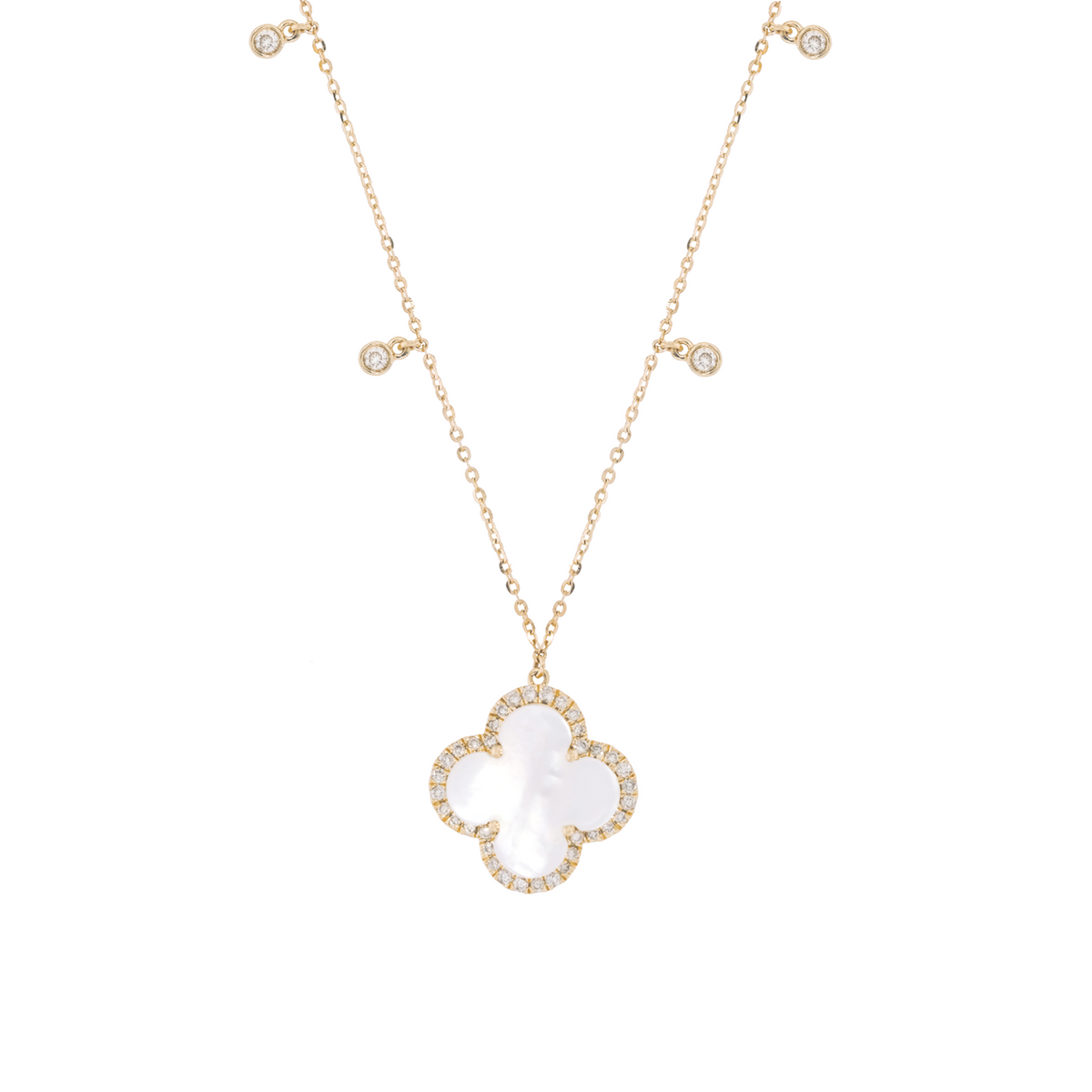 NFF71820PL. 14K Solid Gold Diamond and Gemstone Necklace