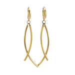 Load image into Gallery viewer, 15850018486. 14K Solid Gold Smooth and Textured Tube Hollow Dangle Leverback Earrings

