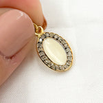 Load image into Gallery viewer, DC230A. Diamond Sterling Silver Oval Enamel Charm
