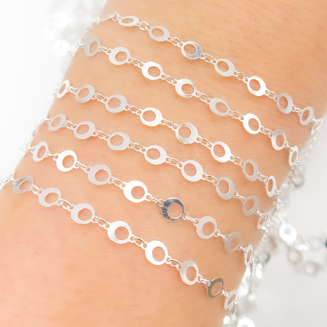V20SS. Sterling Silver Circle Link Chain