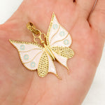 Load image into Gallery viewer, DP386A. Diamond Sterling Silver Butterfly Enamel Pendant
