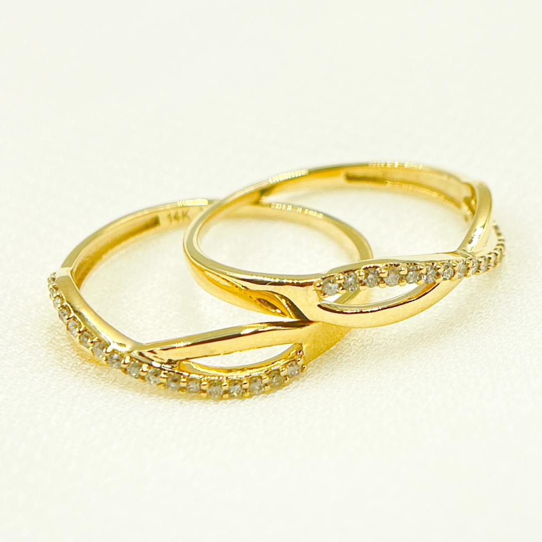 14K Solid Gold Infinity Diamond Ring. ZGG678