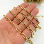 Load image into Gallery viewer, Gold Plated 925 Sterling Silver Diamond Cut Paperclip Link Chain