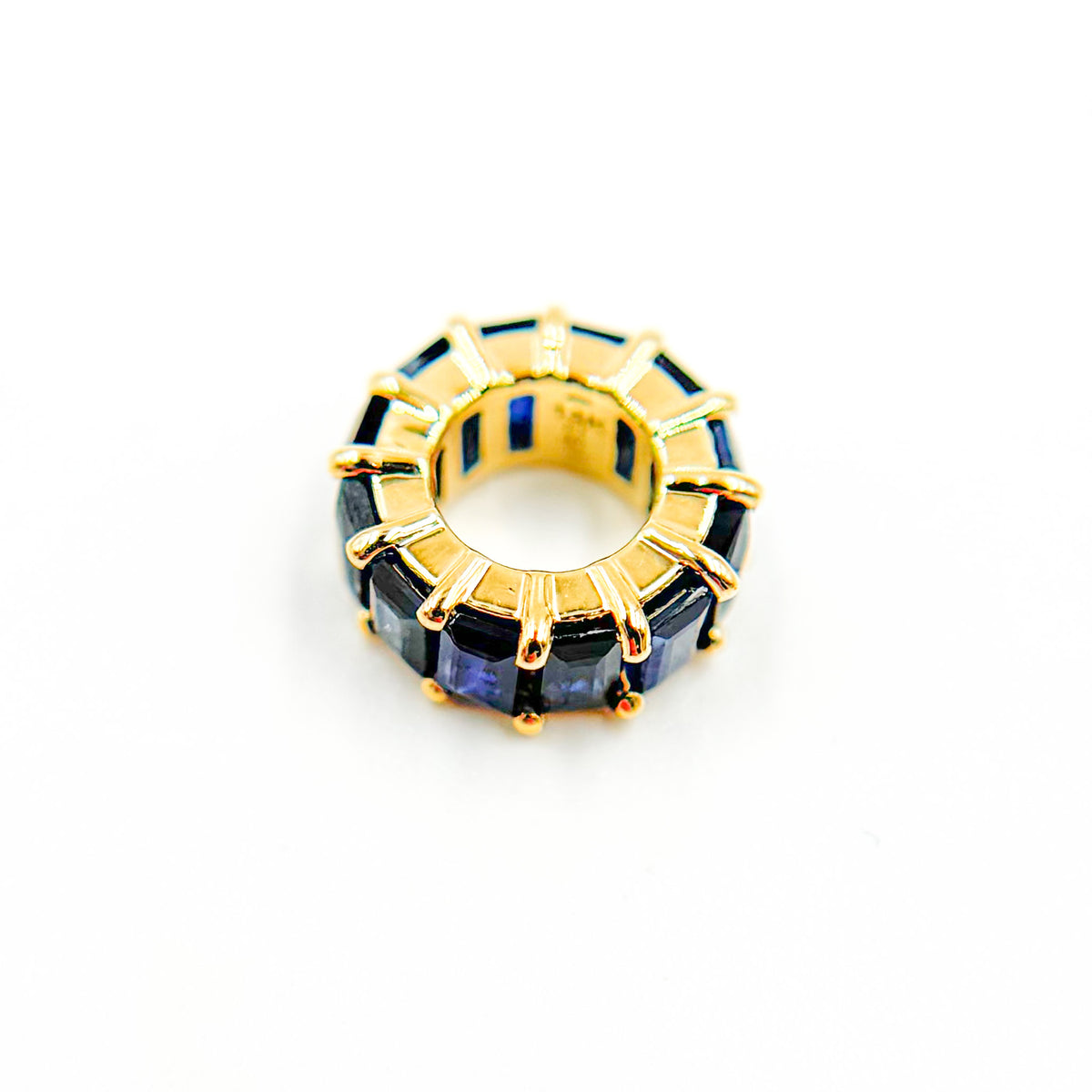14Kt Solid Gold Baguette Shape Natural Gemstone Slider