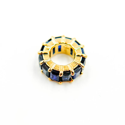 14Kt Solid Gold Baguette Shape Natural Gemstone Slider