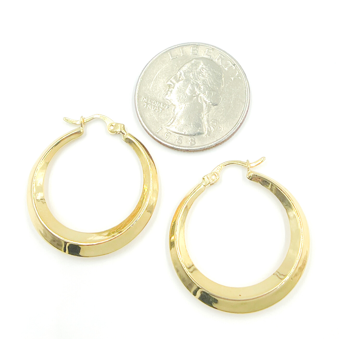 GER131. 14K Solid Gold Hoop