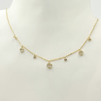 NT401855. 14K Solid Gold Diamond Dangle Necklace