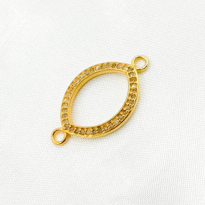 DC887. Diamond Sterling Silver Marquise Shape Connector