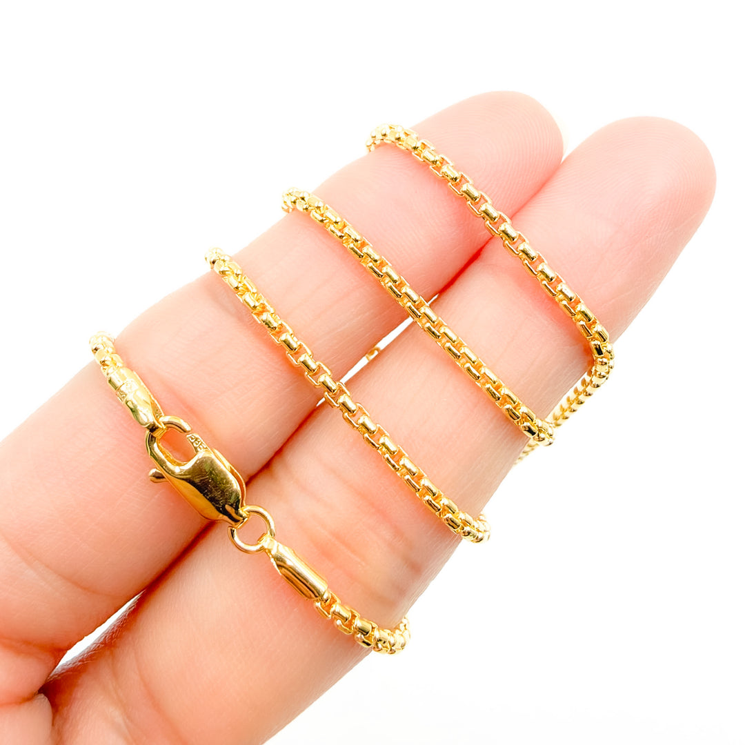 100KV0934000. 14k Solid Yellow Gold Venetian Box Link Necklace