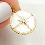 Load image into Gallery viewer, GDP337. 14K Solid Gold Diamond Round Star Stone Pendant
