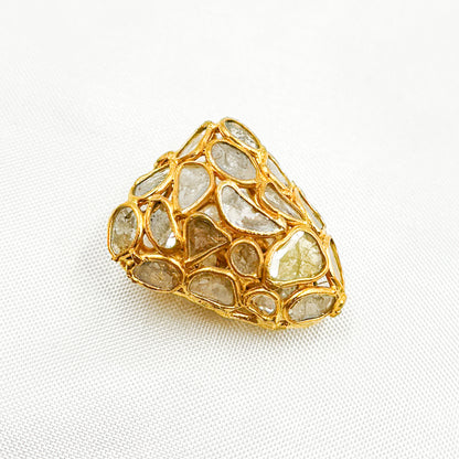 DC810. Diamond & Sterling Silver Triangle Bead