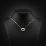 Load image into Gallery viewer, NT405922. 14K Solid Gold Octagon Gemstone Fancy Tiny Necklace