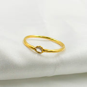 DR034. Diamond Sterling Silver Gold Plated Ring