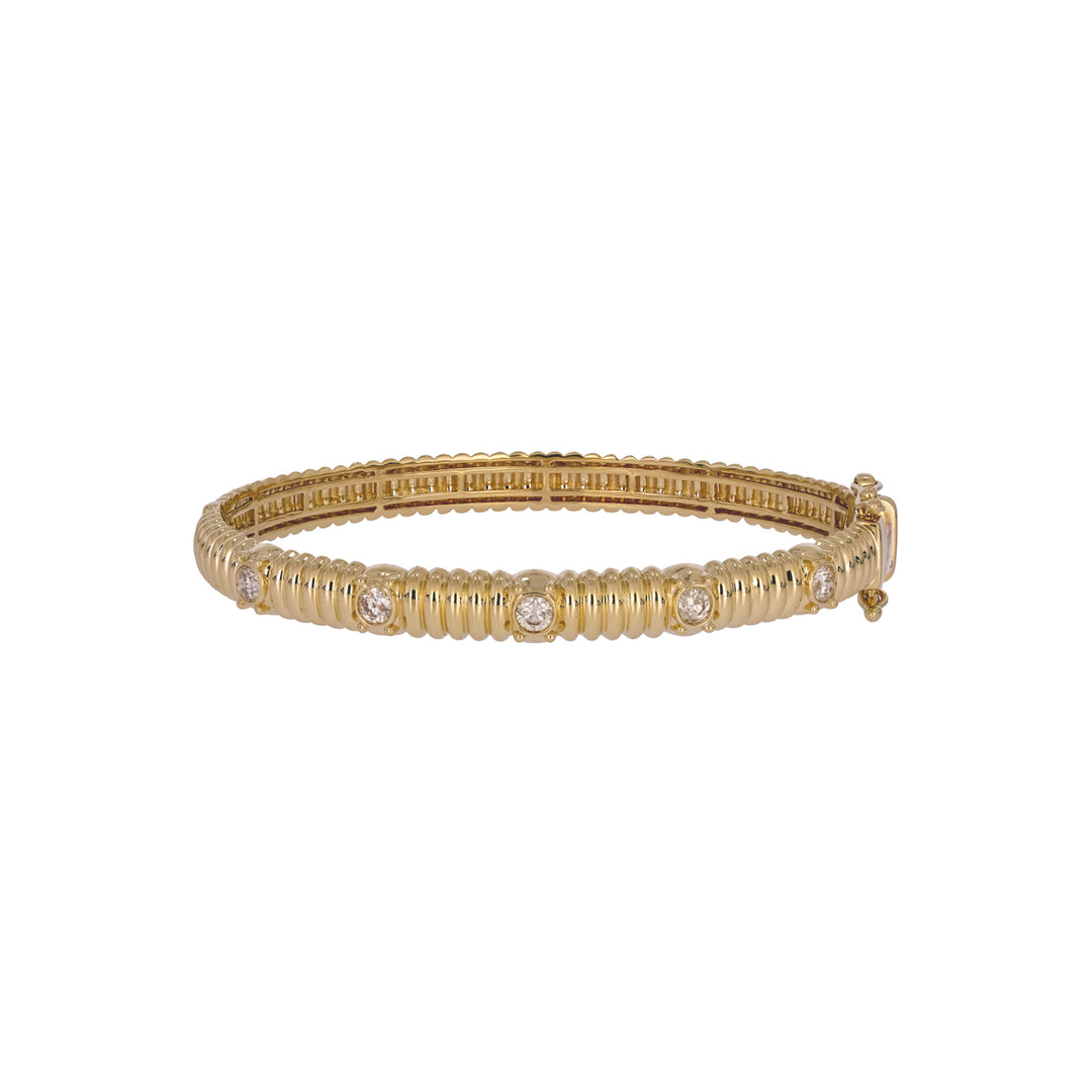 BNH68517. 14K Solid Yellow Gold Diamond Bangle