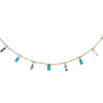 Load image into Gallery viewer, NFE72588TQ. 14K Solid Gold Diamond and Turquoise Necklace