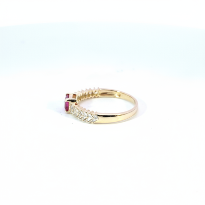 RN421923. 14K Solid Gold Diamond and Gemstone Ring