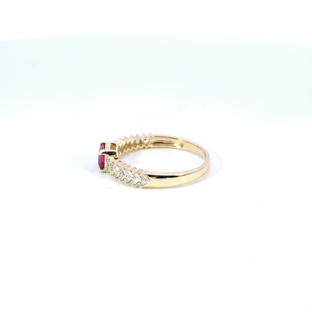 RN421923. 14K Solid Gold Diamond and Gemstone Ring
