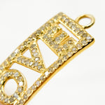 Load image into Gallery viewer, Pave Diamond &amp; 925 Sterling Silver Two Tone and Gold Plated Rectangle Love Connector. DC592
