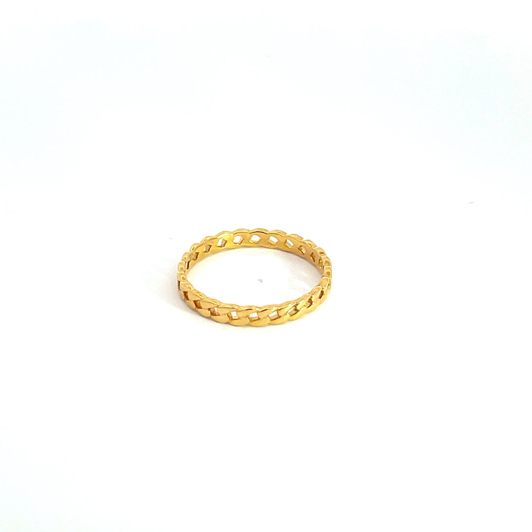 GDR212. 14K Solid Yellow Gold Chain Ring