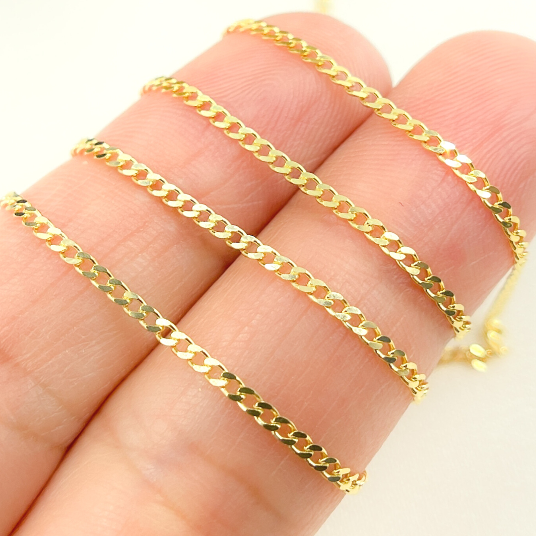 040GMBG2T2A8L001byFt. 14K Solid Yellow Gold Flat Curb Link Chain