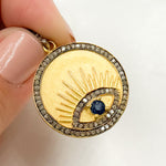 Load image into Gallery viewer, DP658. Diamond Sterling Silver Round Eye Pendant with Gemstone
