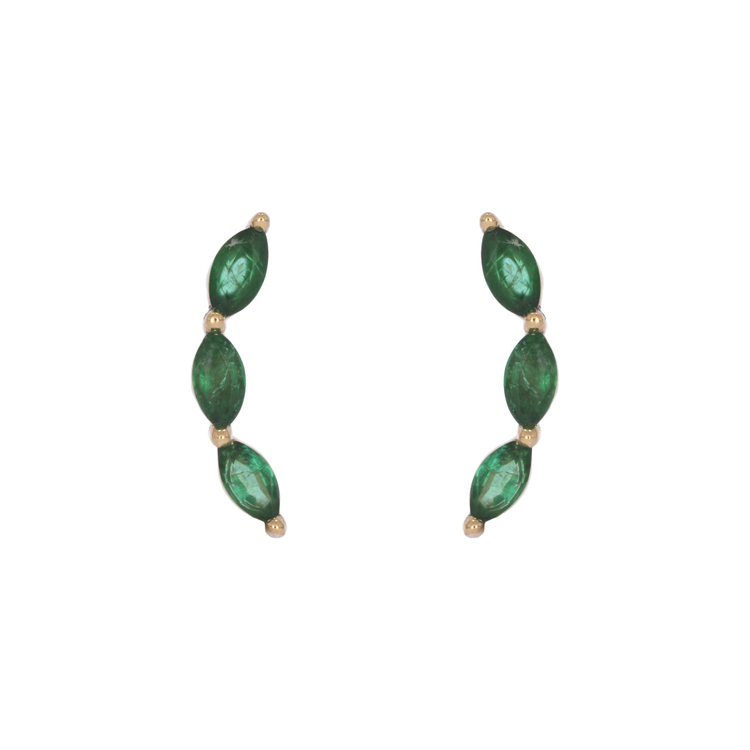 EFF51815EM. 14k Solid Gold Emerald Studs