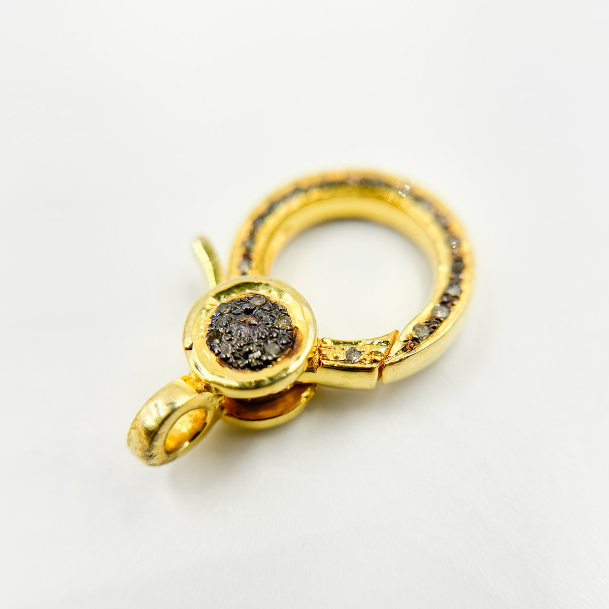 Diamond Sterling Silver Round Trigger Clasp