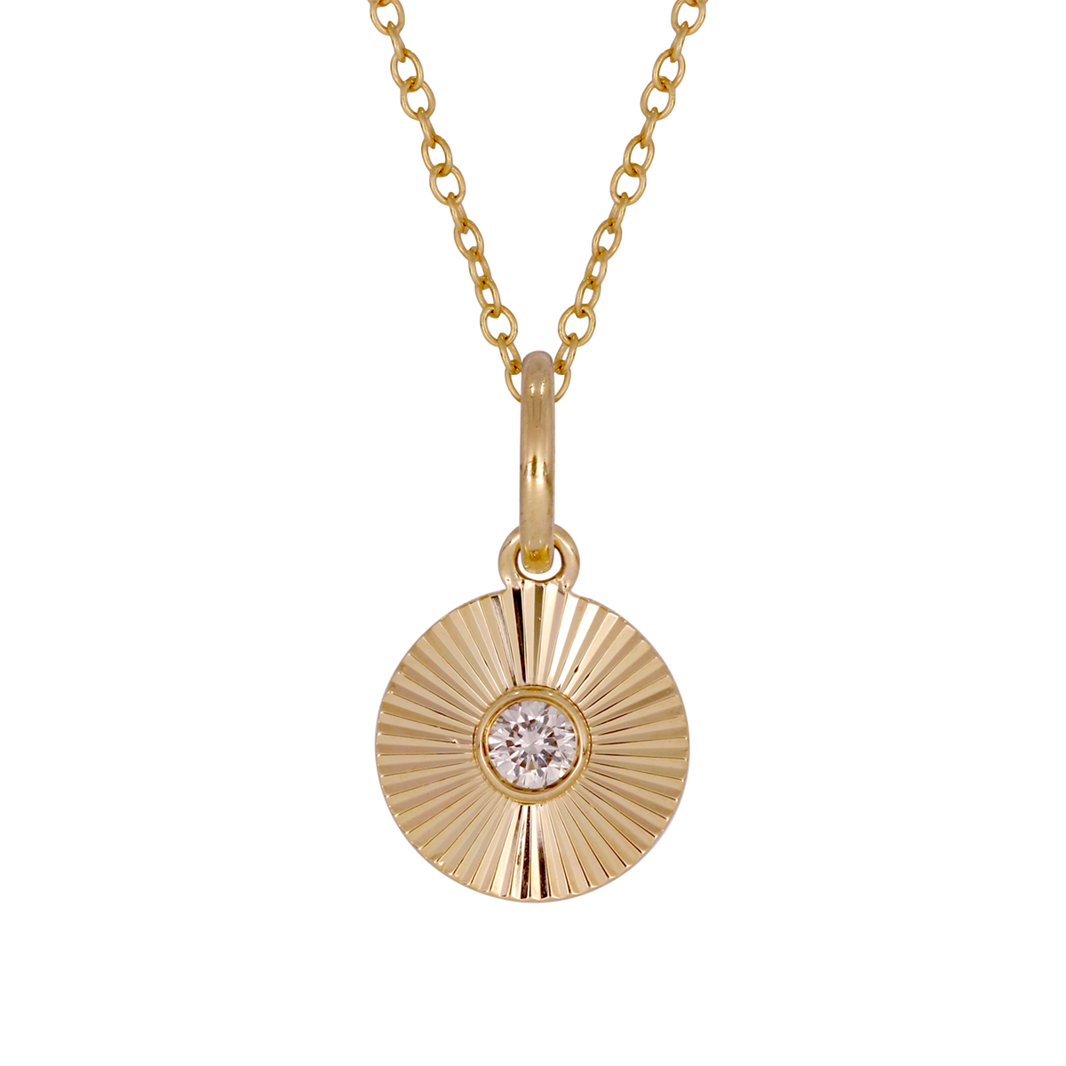 14K Solid Gold Diamond Necklace