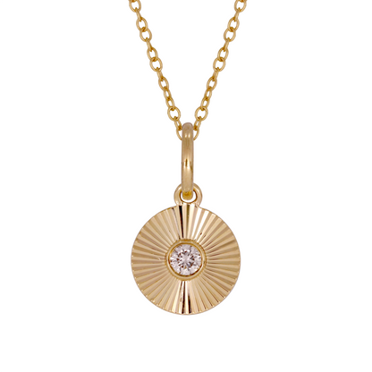 14K Solid Gold Diamond Necklace