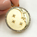 Load image into Gallery viewer, DP722. Diamond Sterling Silver Moon &amp; Star Round Pendant
