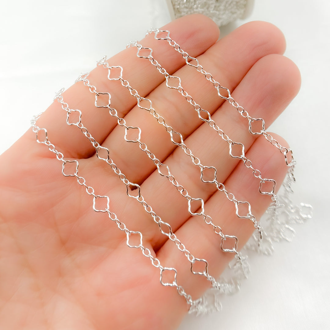 V251SS. Sterling Silver Clover Link Chain