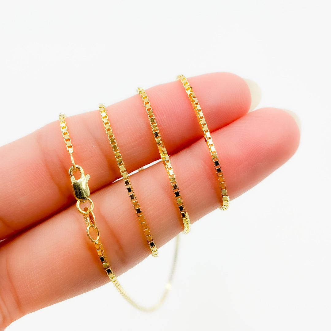 073VED. 14K Solid Gold Box Link Chain