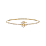 Load image into Gallery viewer, DBG00152. 14k Solid Gold Diamond Flower Bangle
