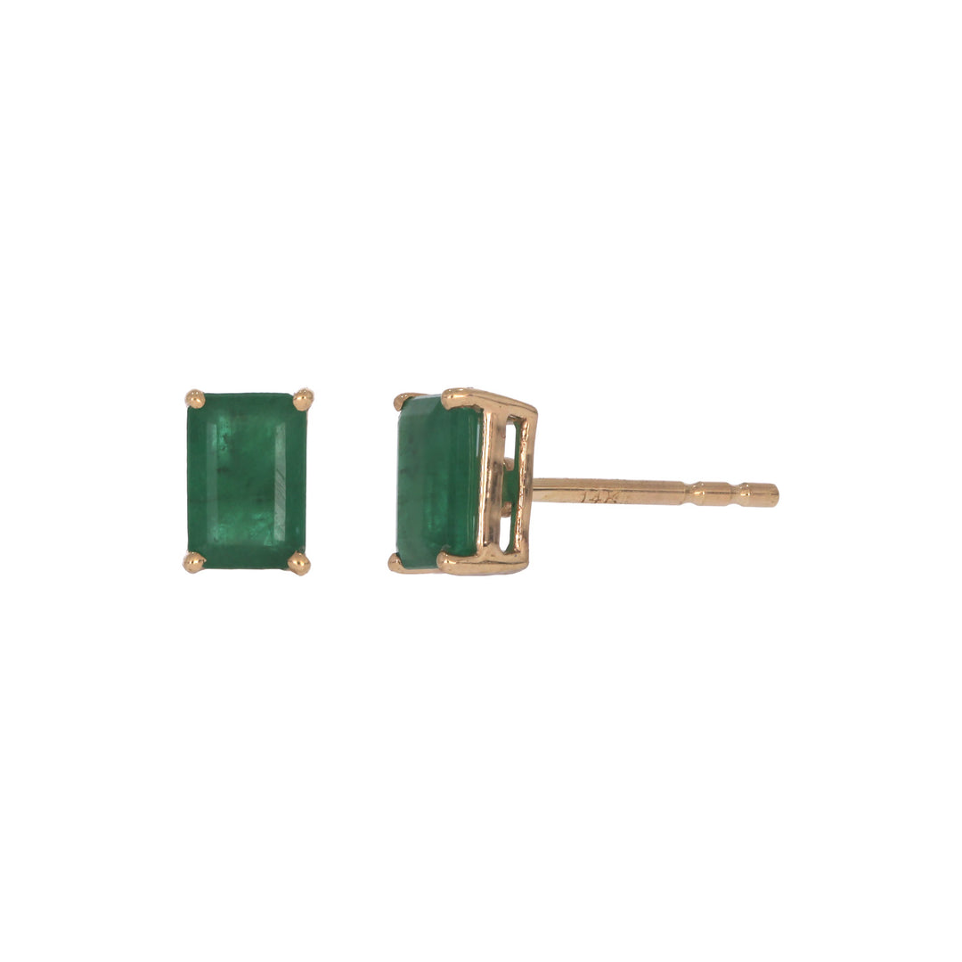 CE97168EM6X4. 14K Solid Gold Emerald Earring