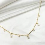 Load image into Gallery viewer, NT401847. 14K Solid Gold Diamond Dangle Necklace