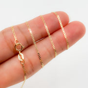 14k Solid Gold Flat Marina Link Chain
