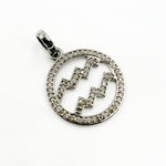 Load image into Gallery viewer, DC373. Diamond Sterling Silver Round Aquarius Zodiac Pendant
