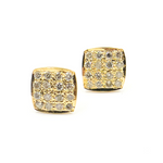 Load image into Gallery viewer, 14K Solid Gold and Diamonds Square Earrings. GDT13
