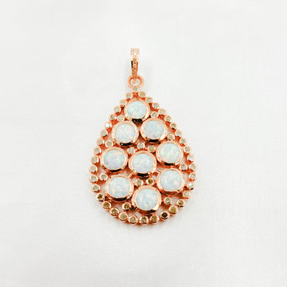 DSP05. Diamond Silver Gemstone Drop Pendant